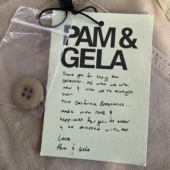 Pam & Gela Uniform Side Stripe Step Hem Pants in Wheat - Size 25 - NWT - Picture 8 of 11